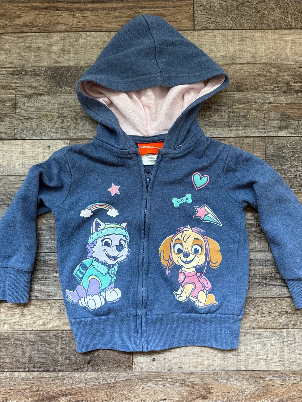 2T Toddler Blue Hooded Zip-Up Sweatshirt with Paw Patrol